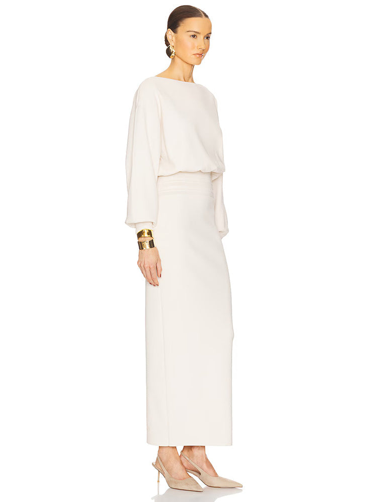 Aurohaya Édith Long Sleeve Knit Maxi Dress