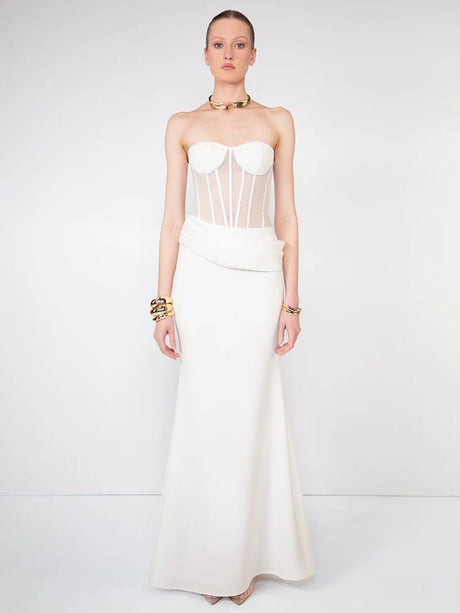 Aurohaya Cécile Corset Strapless Maxi Dress