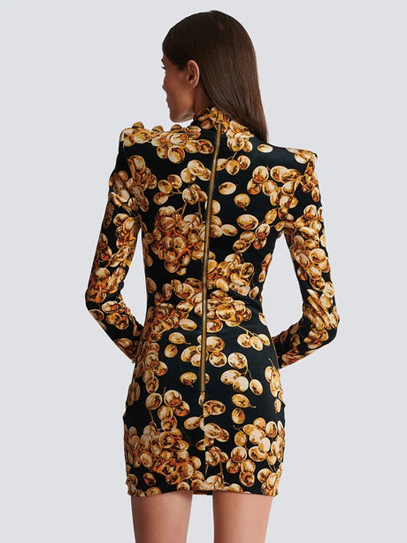 Aurohaya Arielle High Neck Mini Dress