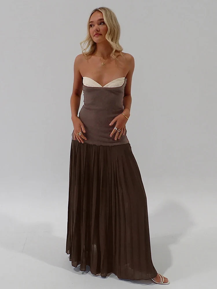 Aurohaya Ludivine Strapless Maxi Dress