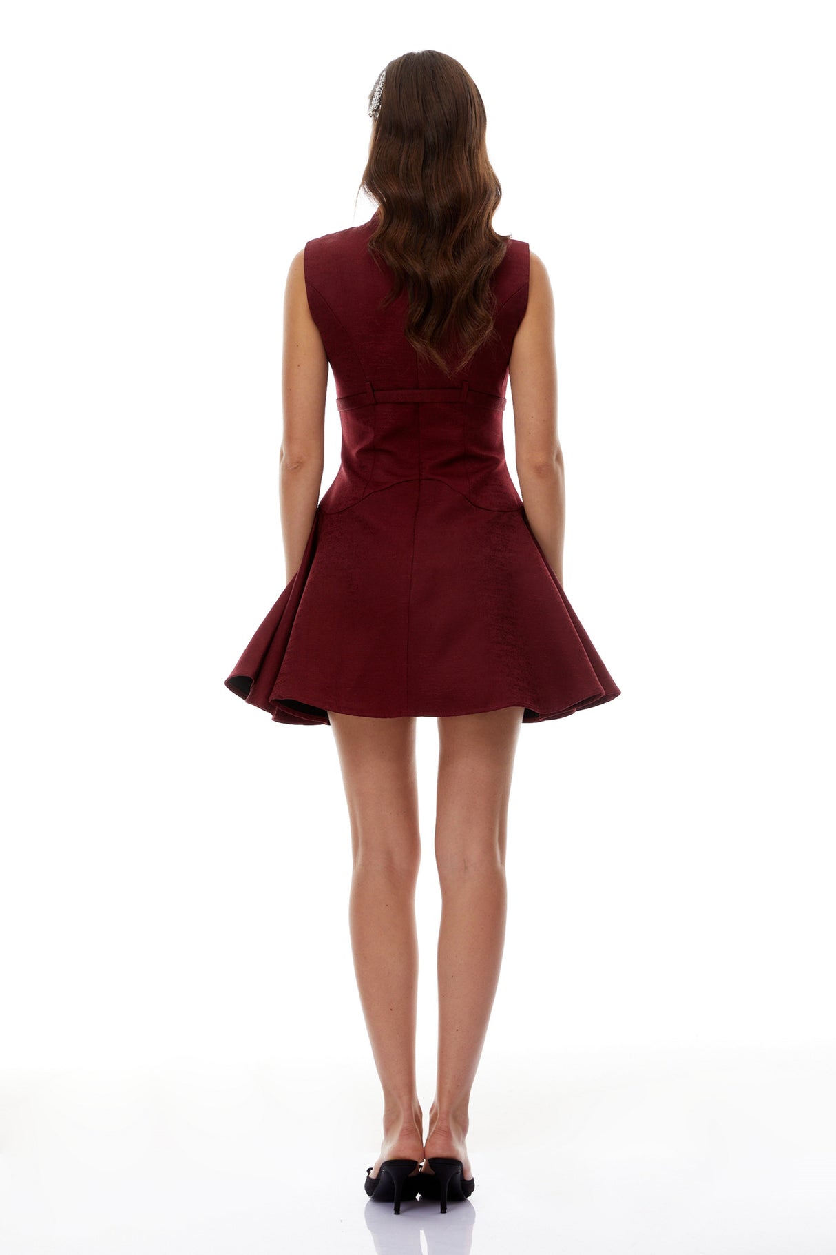 Aurohaya Sara Red Belted Mini Dress