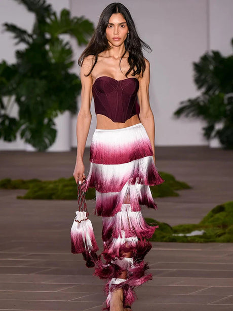 Aurohaya Maëlle Strapless Corset Maxi Dress