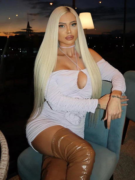 Aurohaya Alma Off Shoulder Mini Dress