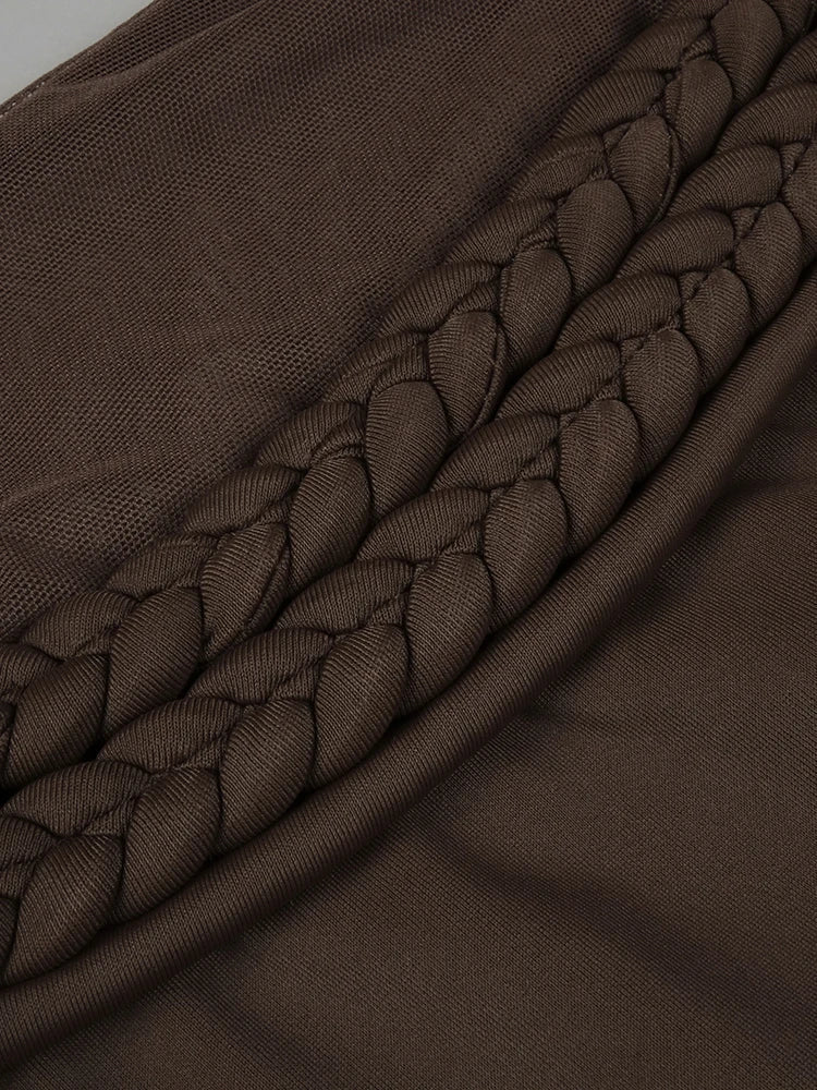 Aurohaya Églantine High Neck Halter Maxi Dress