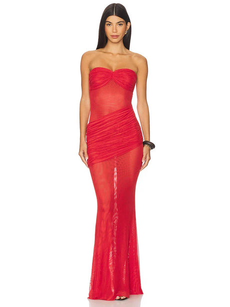 Aurohaya Romane Lace Corset Maxi Dress