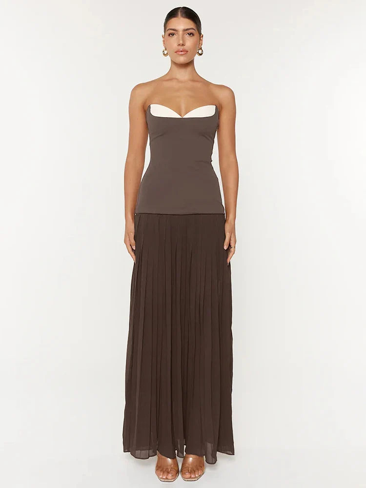 Aurohaya Ludivine Strapless Maxi Dress