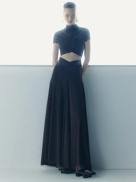 Aurohaya Joséphine Hollow Out Maxi Dress