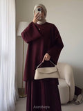 Round Neck Top & Pleated Maxi Dress 2-Piece Set