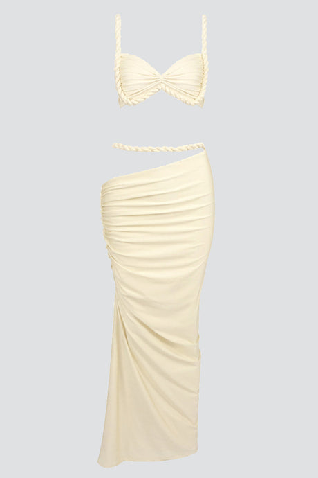 Séverine Rope-Trim Cutout Ruched Two-Piece Maxi Dress - Apricot_-_selmori.com_-_03