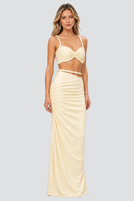 Séverine Rope-Trim Cutout Ruched Two-Piece Maxi Dress - Apricot_-_selmori.com_-_06