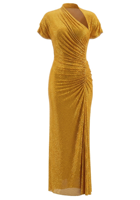 Short Sleeve Embellished Maxi Dress Amber