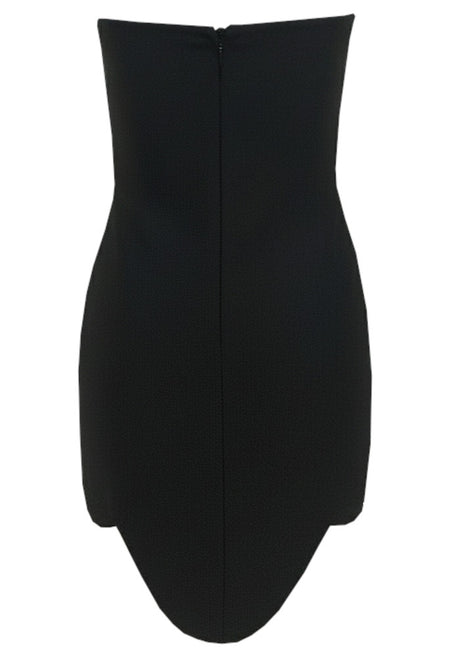 Strapless Crystal Hem Dress Black
