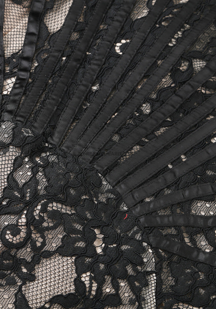 Strapless Lace Corset Dress Black