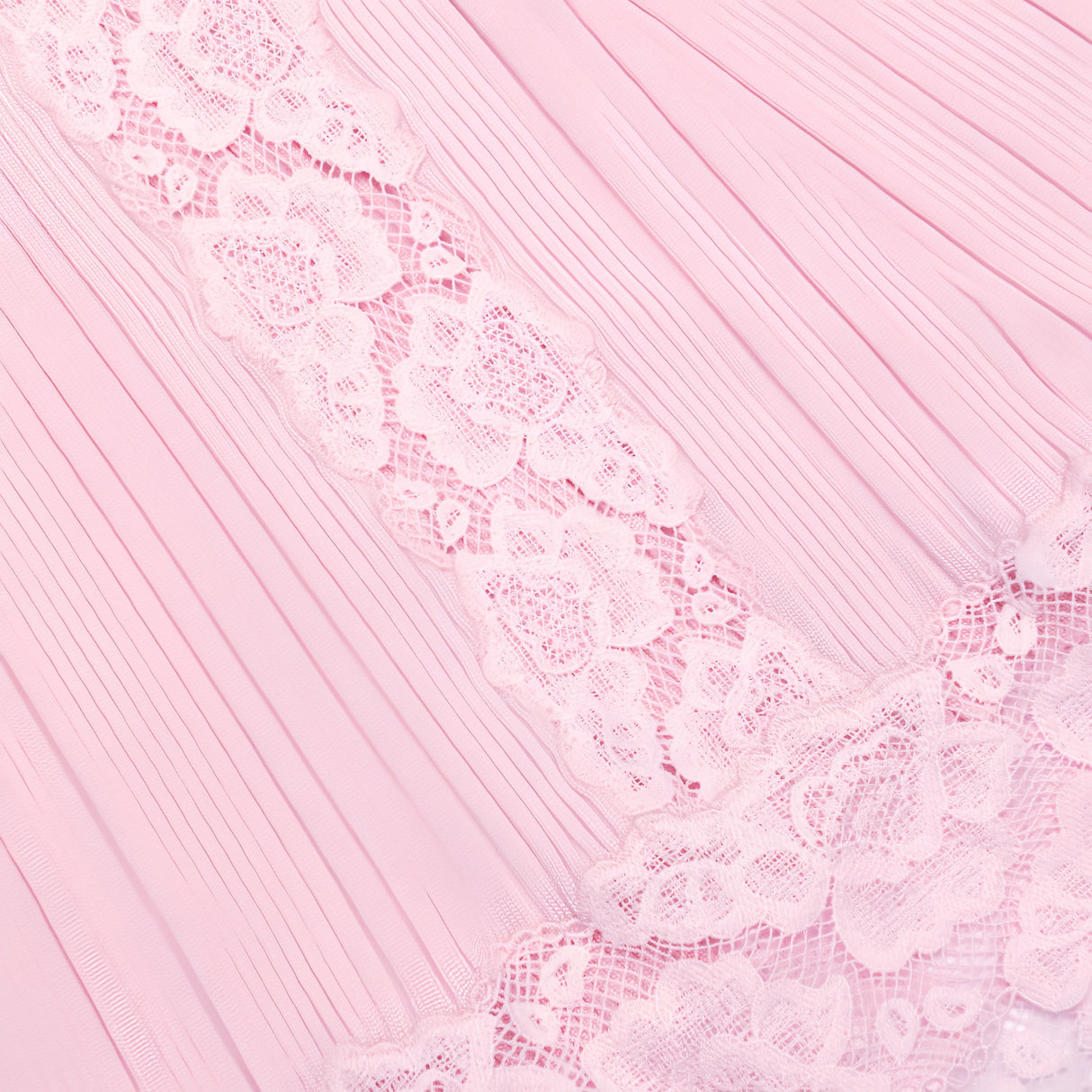 Aurohaya Thalya Pink Lace Trim Knit Midi Dress