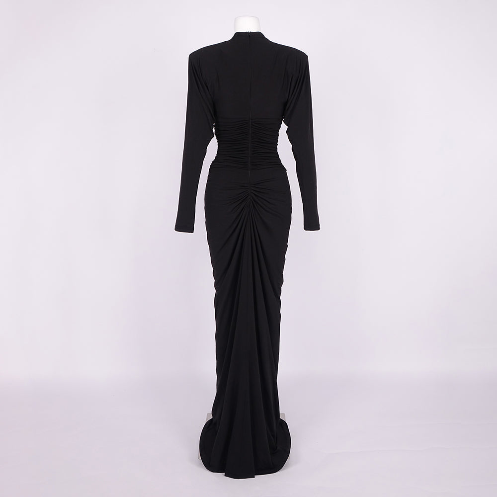 Aurohaya Liberté Embellished Long Sleeve Maxi Dress
