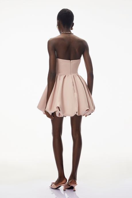 Aurohaya Willow Pink Off Shoulder Mini Dress with 3D Petals