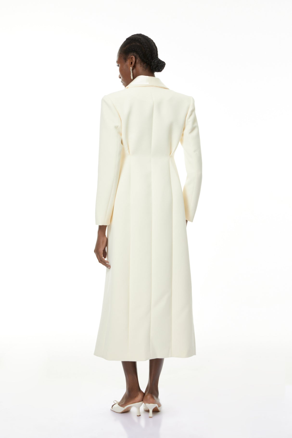 Aurohaya Yvonne Neutrals Crystal-buttoned Coat