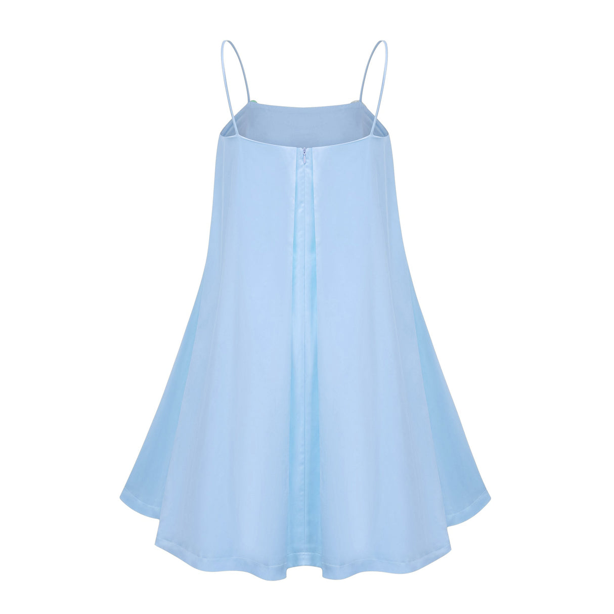 Aurohaya Avril Blue Floral Embroidered Satin Mini Dress
