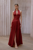 Verdelune Red Gathered Maxi Dress
