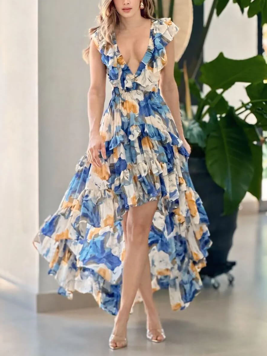 Stylish Bohemian Print Midi Dress