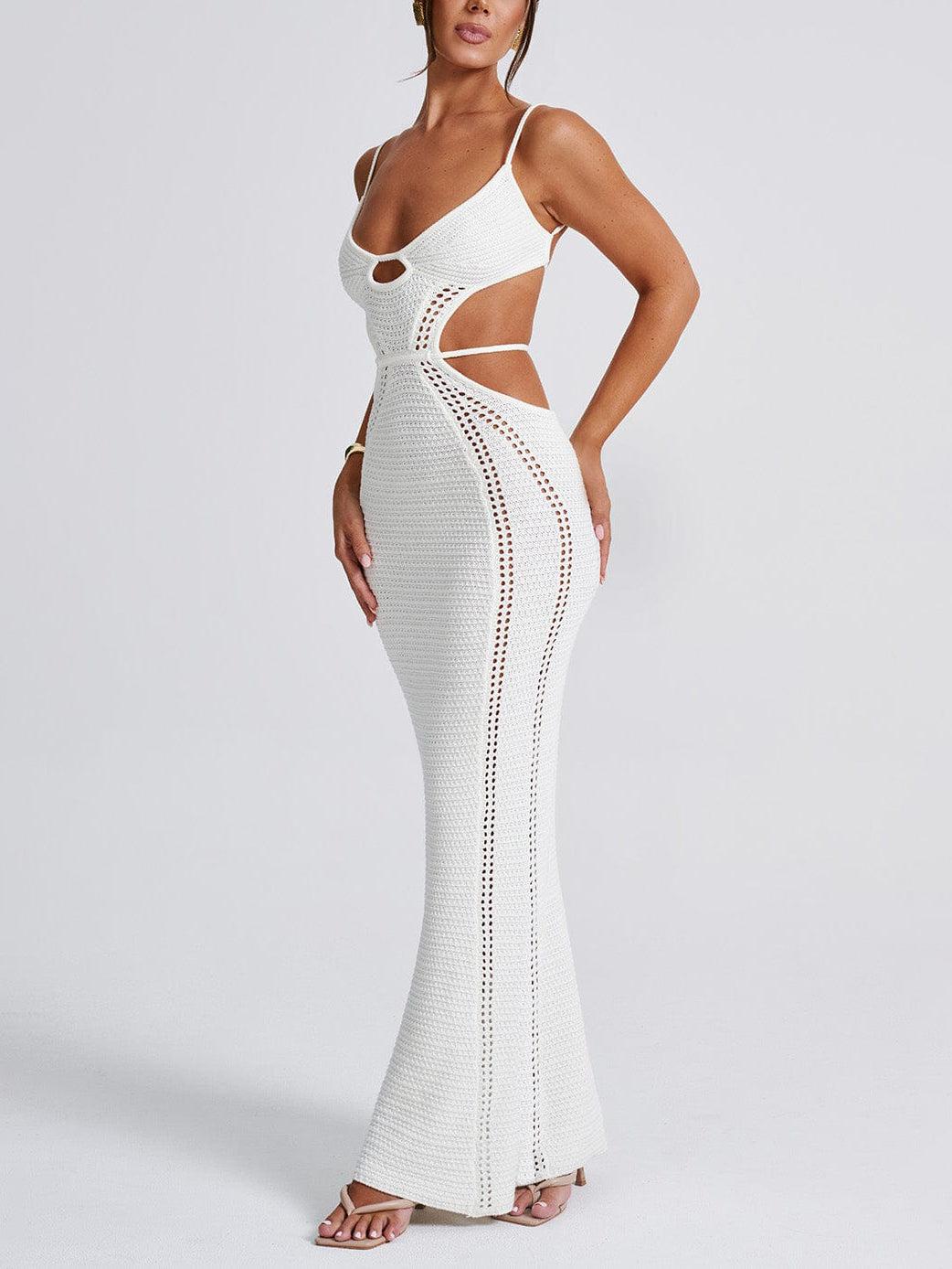Aurohaya Sexy Backless Wrap Chest Midi Dress