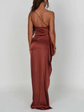 Aurohaya Satin Slit Maxi Dress