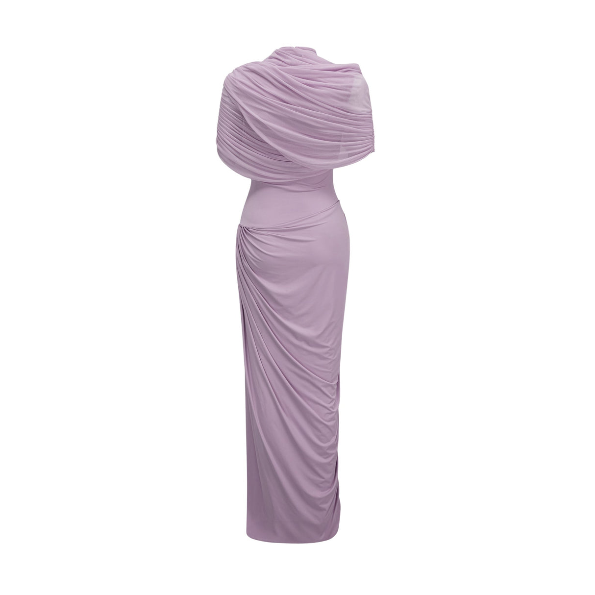 Aurohaya Catherine asymmetrical pleated maxi dress in Purple