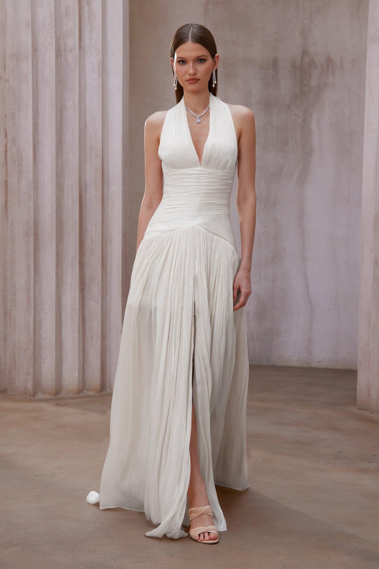 Aurohaya Verdelune Gathered Maxi Dress