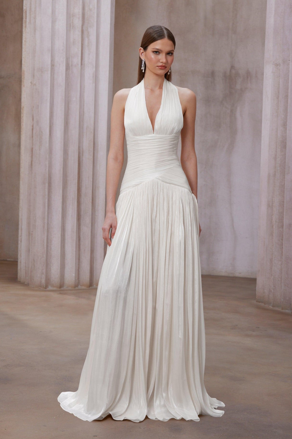 Aurohaya Verdelune Gathered Maxi Dress