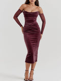 Aurohaya Strapless Midi Dress