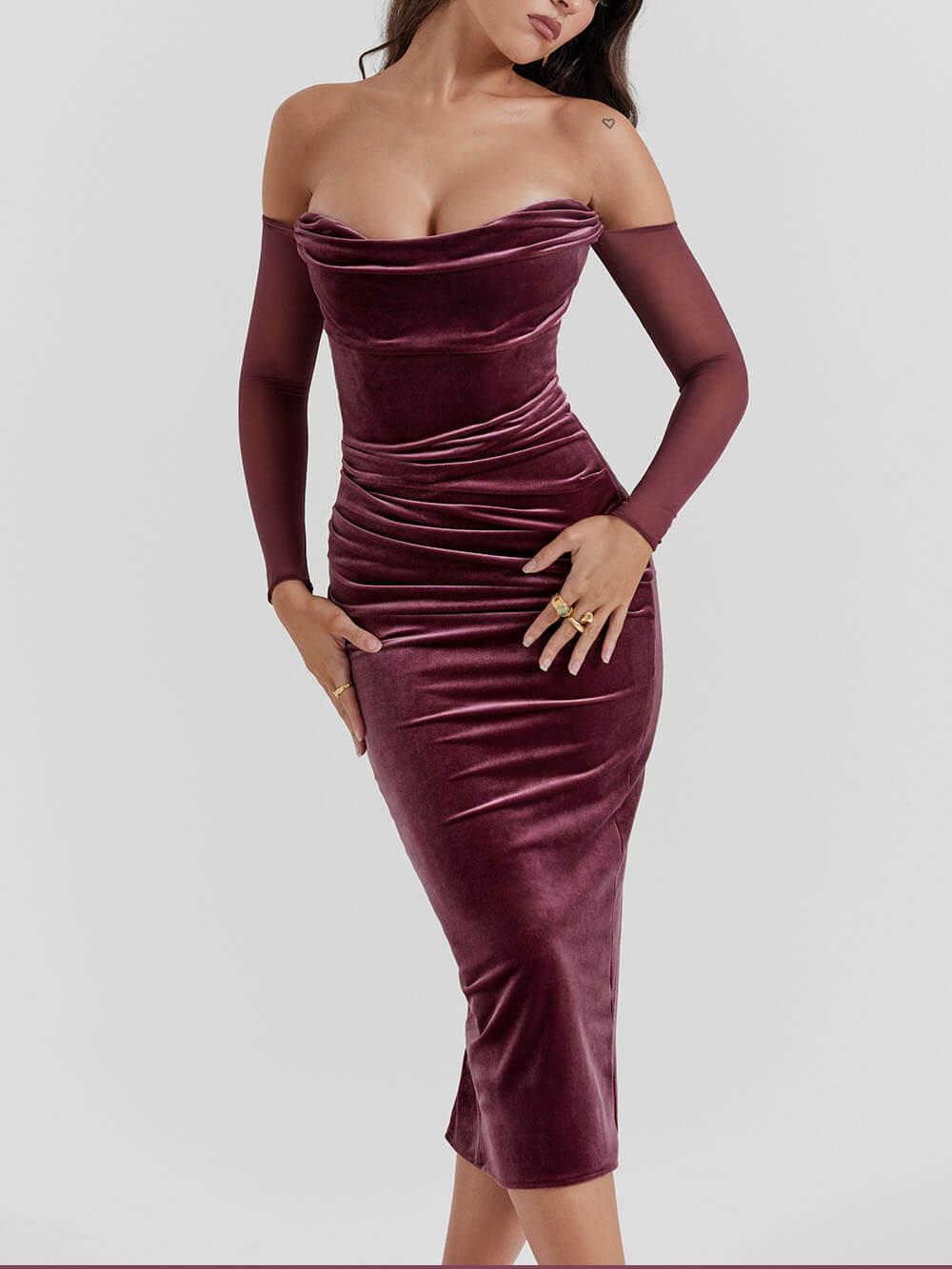 Aurohaya Strapless Midi Dress