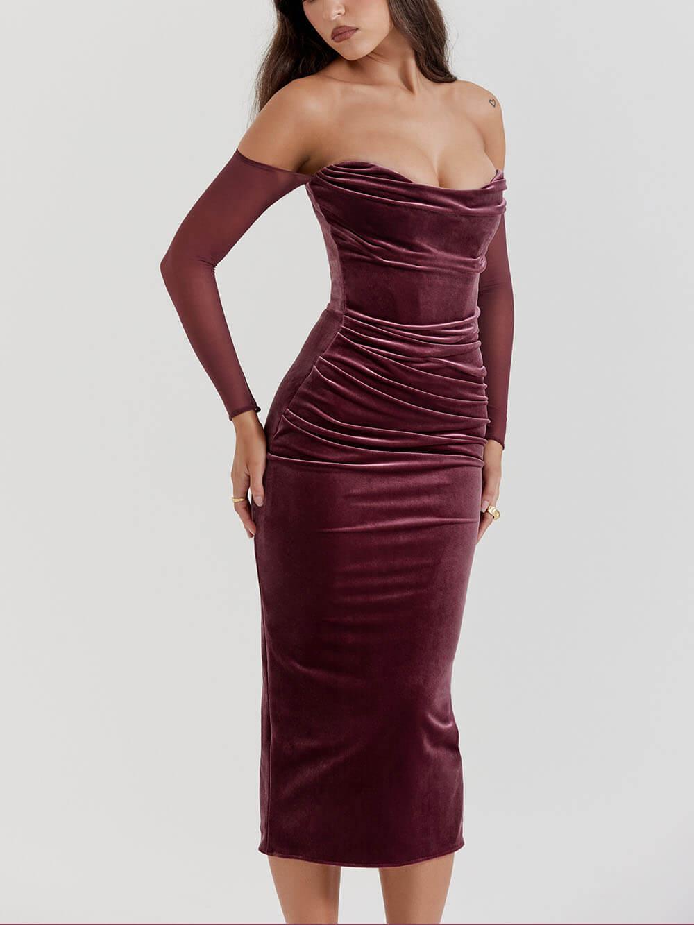 Aurohaya Strapless Midi Dress