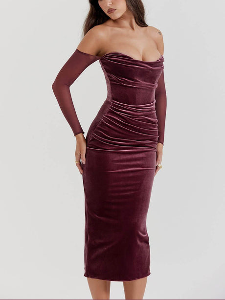 Aurohaya Strapless Midi Dress