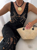 Beach Hollow V-neck Slim Sexy Midi Dress
