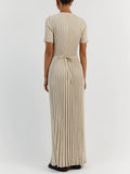 Fashion Knitted Casual Waist Midi Dress