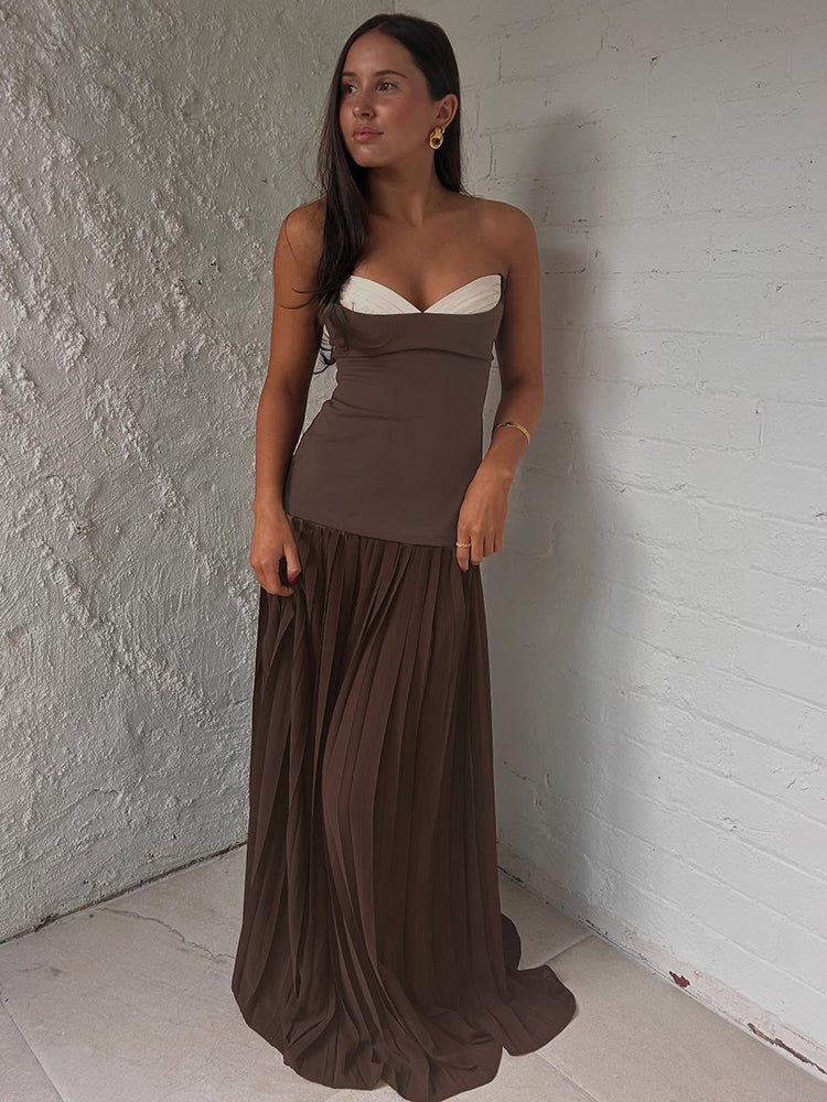 Aurohaya Ludivine Strapless Maxi Dress