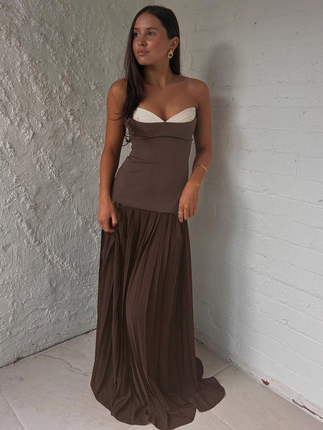 Aurohaya Ludivine Strapless Maxi Dress