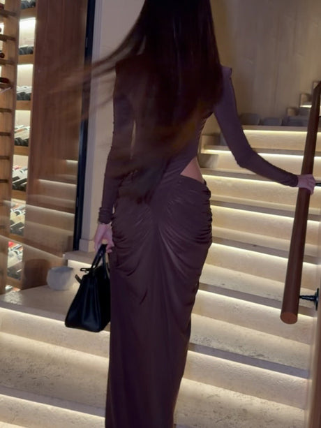 Aurohaya Céline High Neck Maxi Dress