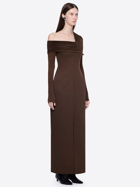 Aurohaya Isabella Asymmetrical One Shoulder Ruched Maxi Dress