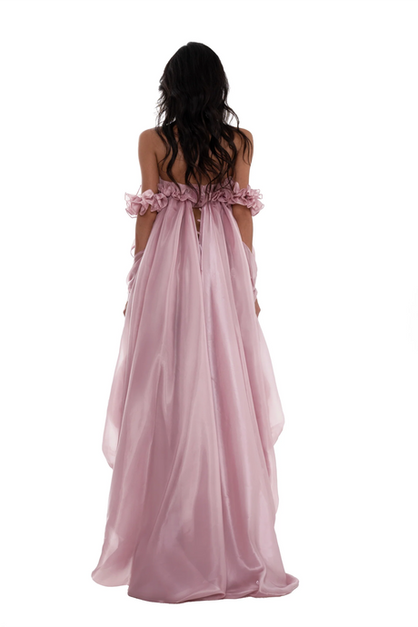 Aurohaya Brooklyn Pink Glossy Bubble Hem Mini Dress