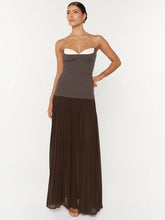Aurohaya Ludivine Strapless Maxi Dress Brown