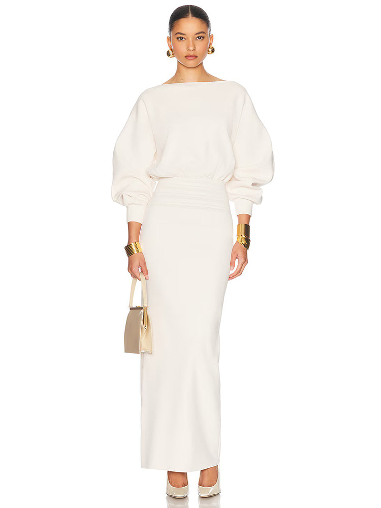 Aurohaya Édith Long Sleeve Knit Maxi Dress
