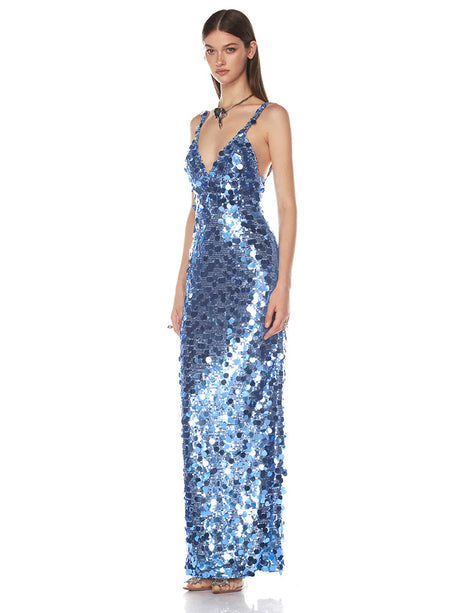 Aurohaya Éliane Sequin Evening Maxi Dress