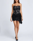 Dominique Strapless Lace Corset Mini Dress