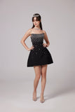 Melisande black embellished mini dress
