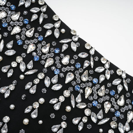 Aurohaya Melisande black embellished mini dress