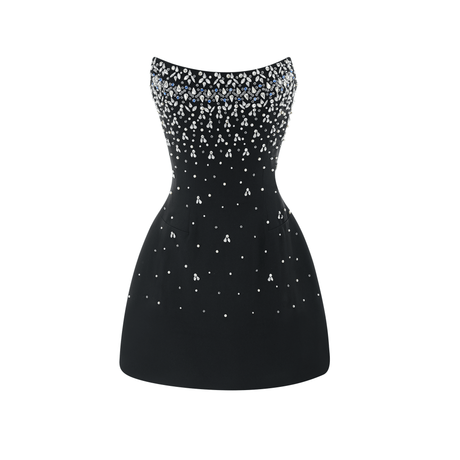 Aurohaya Melisande black embellished mini dress Black