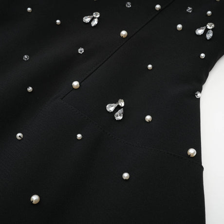 Aurohaya Melisande black embellished mini dress