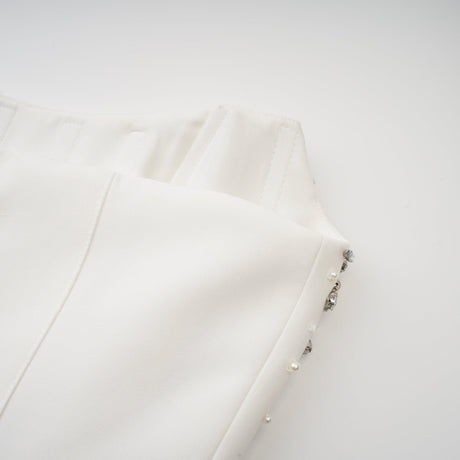 Aurohaya Melisande black embellished midi dress