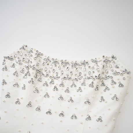 Aurohaya Melisande black embellished midi dress